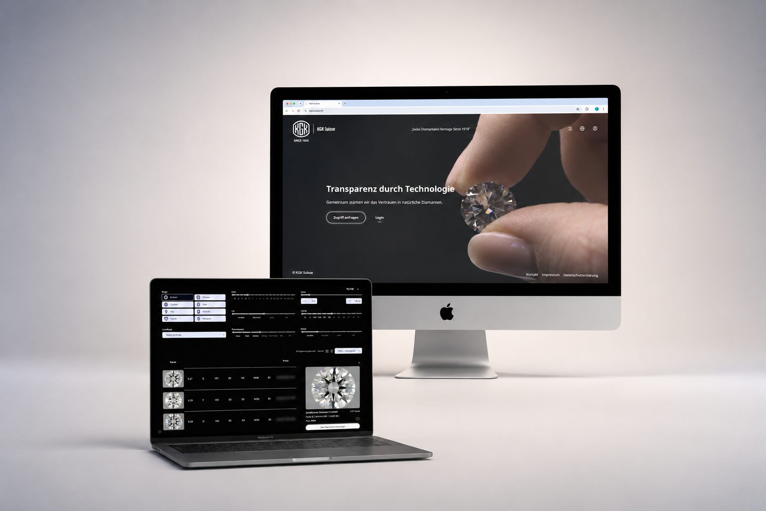 kgk suisse online-shop webseite mockup