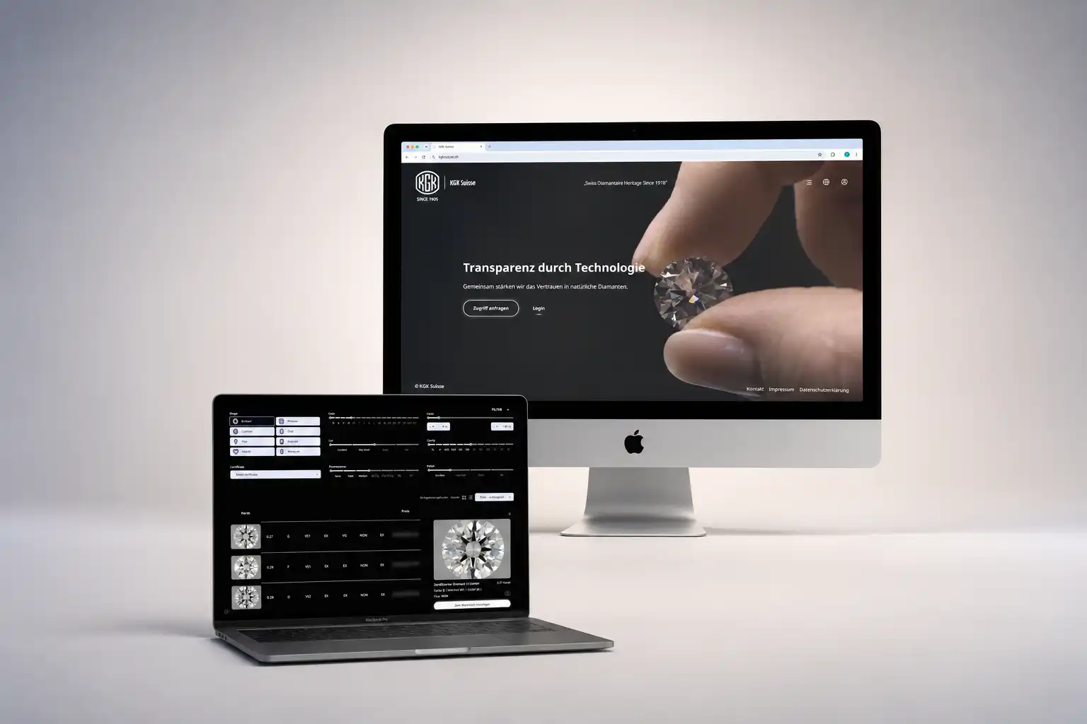kgk suisse online-shop webseite mockup