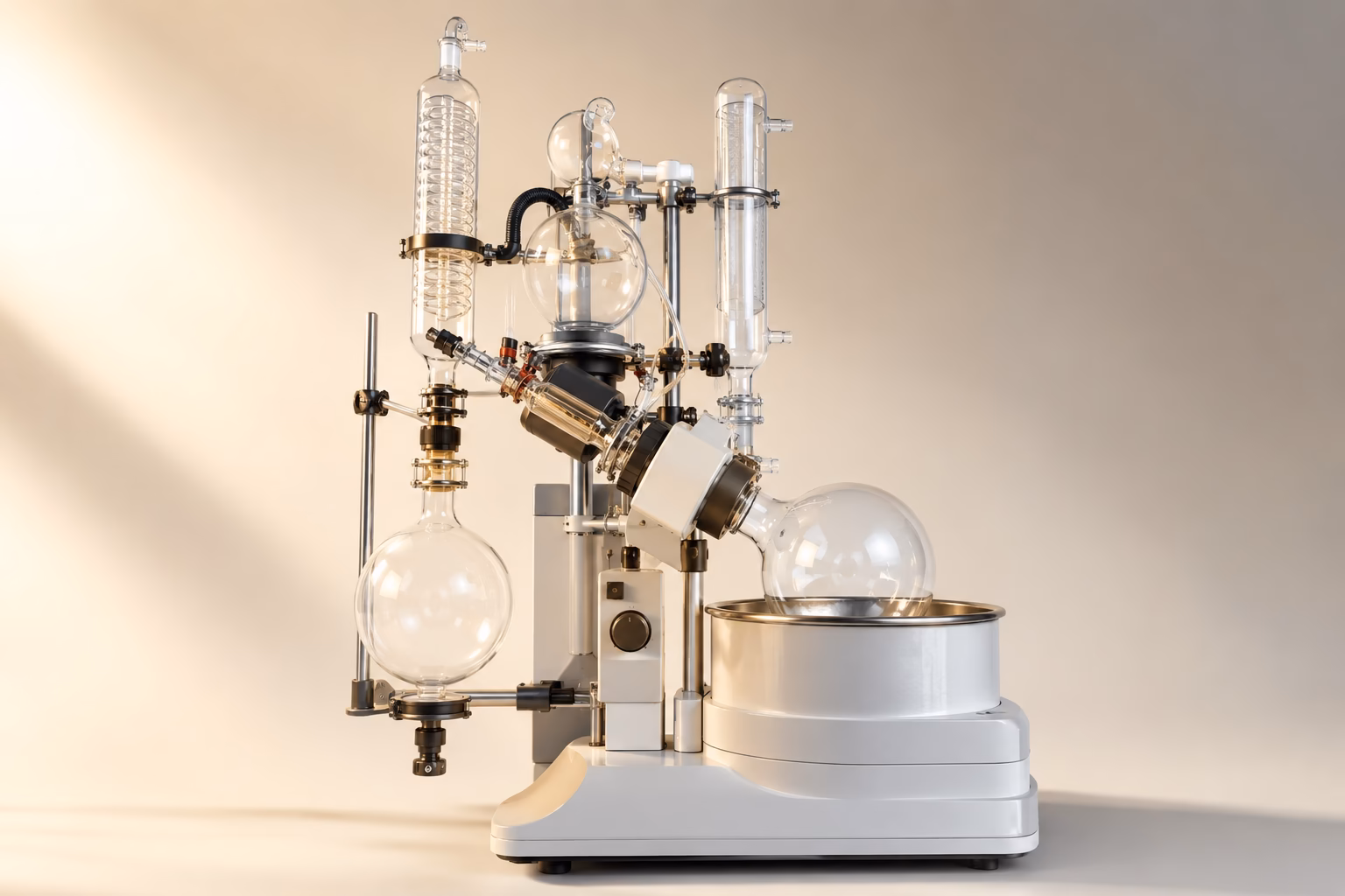 Chemielabor mit Rotationsverdampfer – konkretes Beispiel für KI-gestützte Forschung und Prozessoptimierung